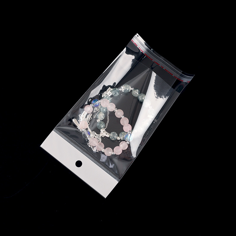 In-Stock Opp Hanging Hole Bags with Airplane Hole, Double-Layer 10 Silk Hanging Hole Bags, Long Thickened 9 Silk Gift Plastic Bags for Jewelry