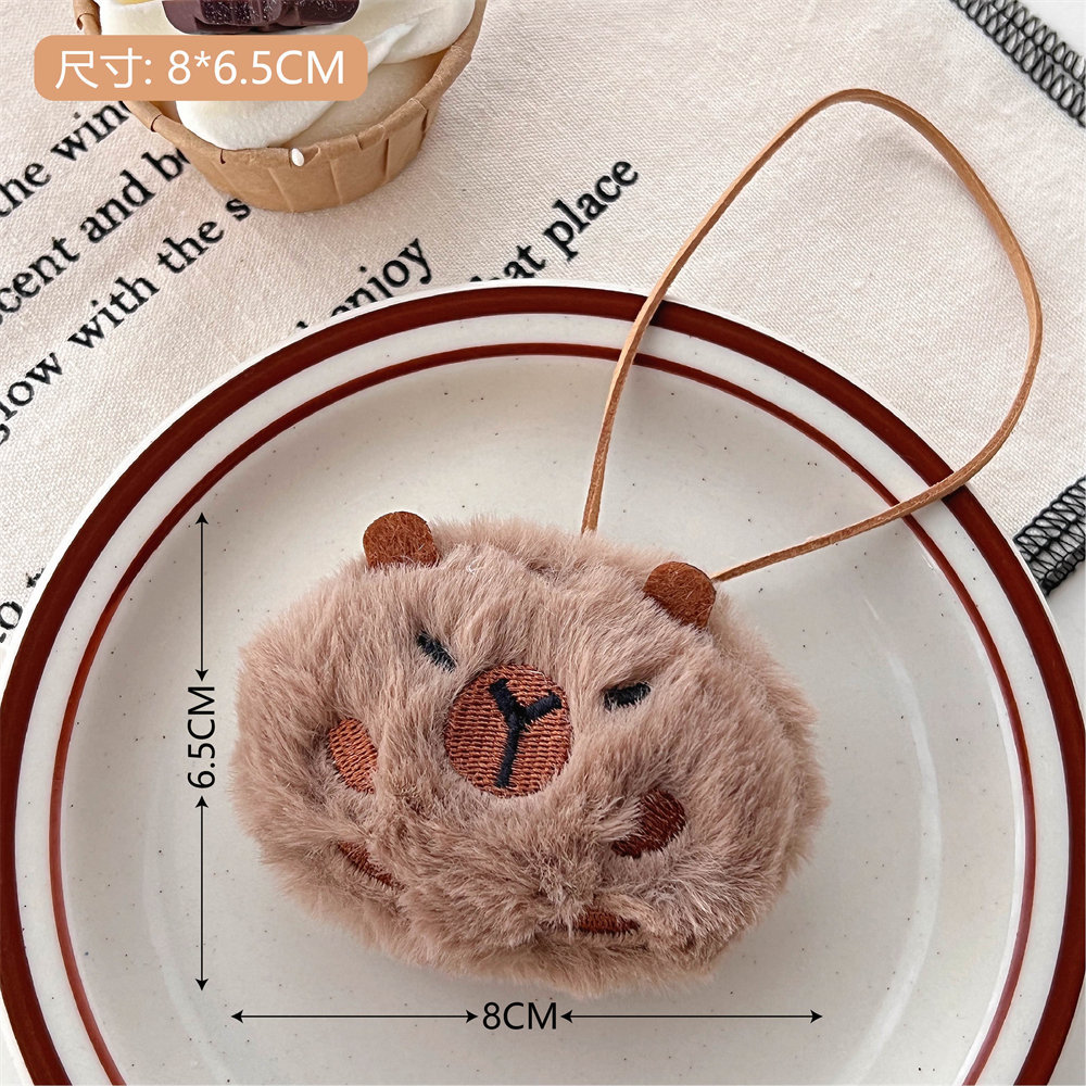Picture of Cartoon Plush Bib Afraid of Dog Pendant Girl's Heart Schoolbag Pendant Long Hair Creative Doll Plush Doll