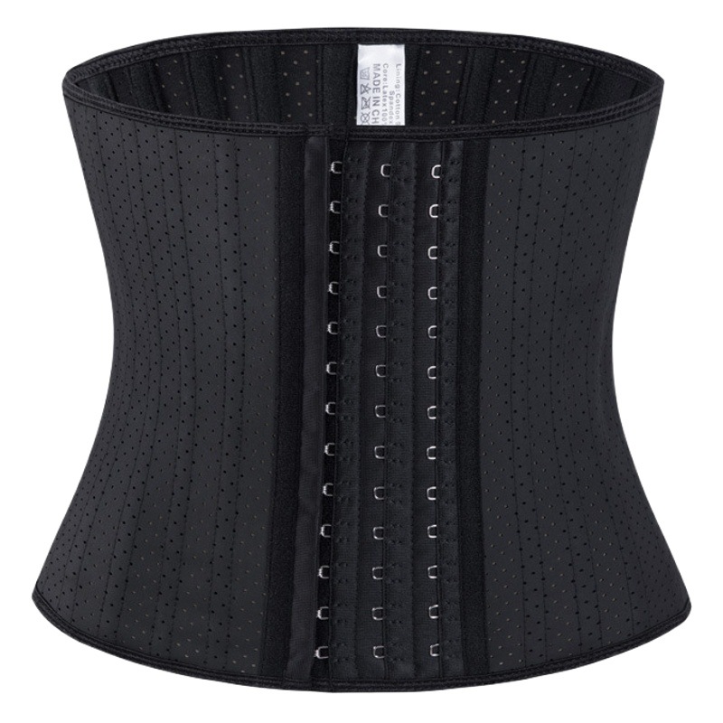 25cm Latex Waist Belt Sports Waist Support Breathable Perforated Slimming Belt with 25 Steel Bones for Waist Shaping and Abdominal Compression, Breathable and Lightweight