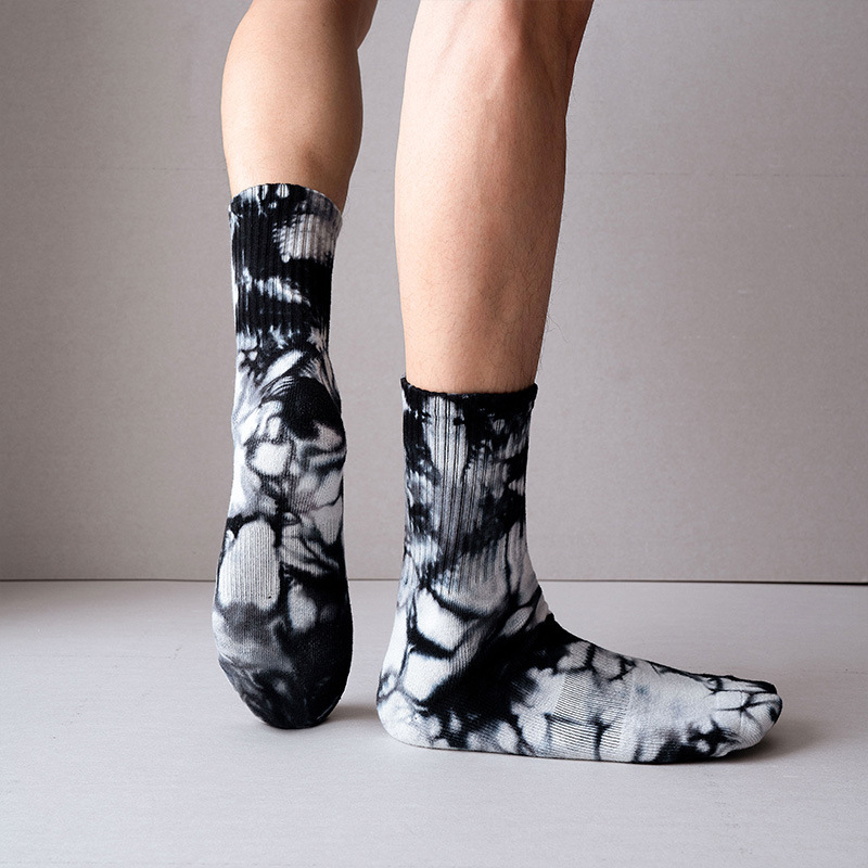 Picture of Tie-dyed Long Socks Men's Autumn and Winter Mid-length Socks Ins Trendy Pure Cotton Autumn Basketball Towel Socks Thickened Women's High-top Long Socks