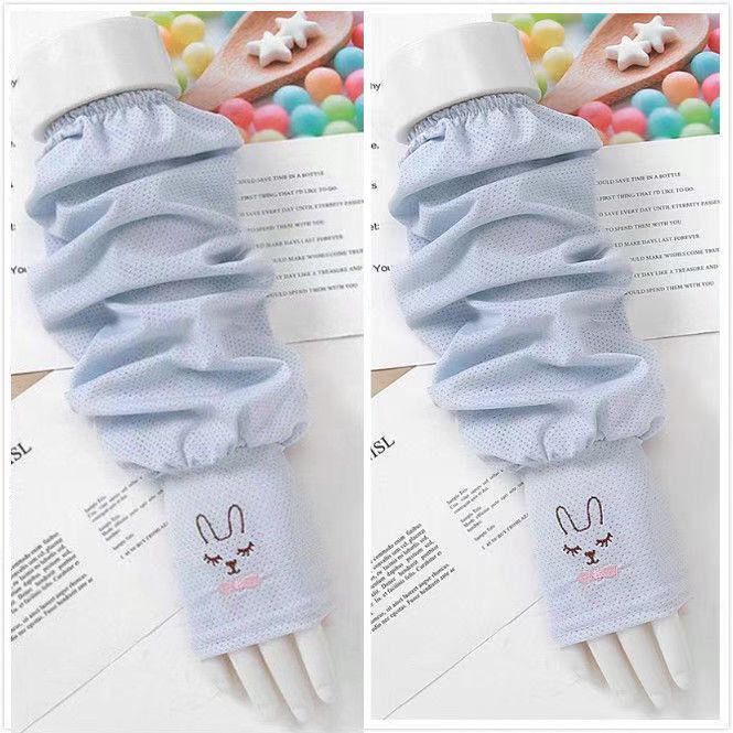 Picture of Summer Soft Rabbit Ice Sleeve Sun Protection Versatile Fashion Cycling Gray Outdoor Sleeve