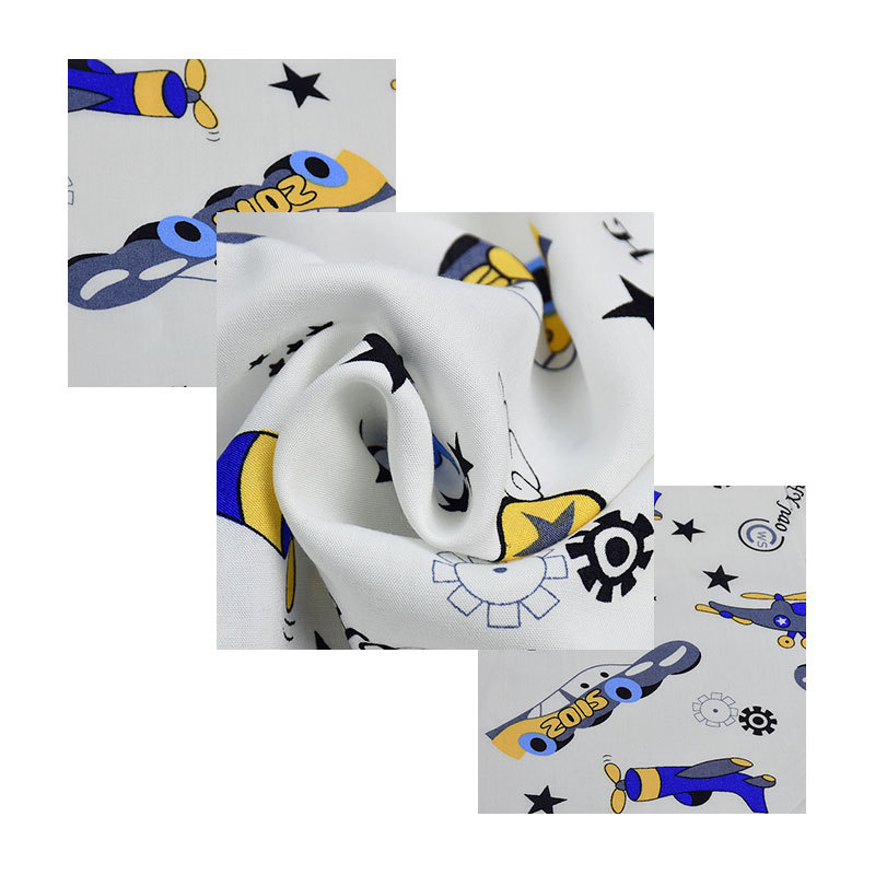 Foreign trade hot selling rayon digital printed fabric children's summer suit pajamas women's dress fabric