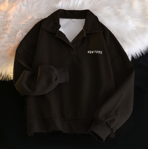 Picture of Cross-border polo Collar Sweater Women's Spring and Autumn Thin Loose New Fashion Brand Korean Style chic Hong Kong Style Top Long Sleeve Jacket