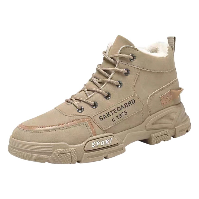 New Winter Thickened Men's Shoes High-Top Canvas Labor Protection Shoes Winter Velvet Cotton Shoes Work Site Men's Boots