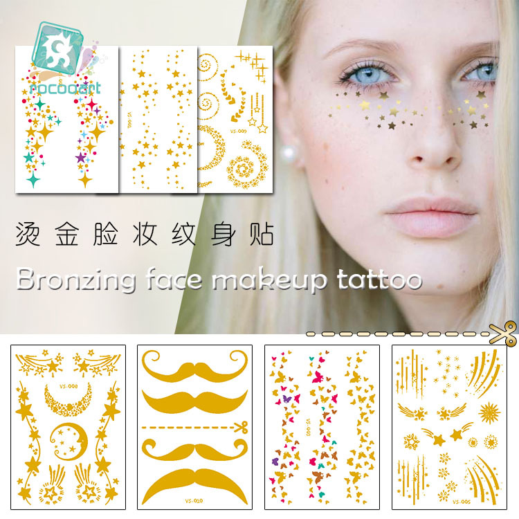 New European and American Hot Gold and Silver Tattoo Stickers Popular Freckles Face Stickers Party Party Tattoo Stickers Internet Red Face Stickers