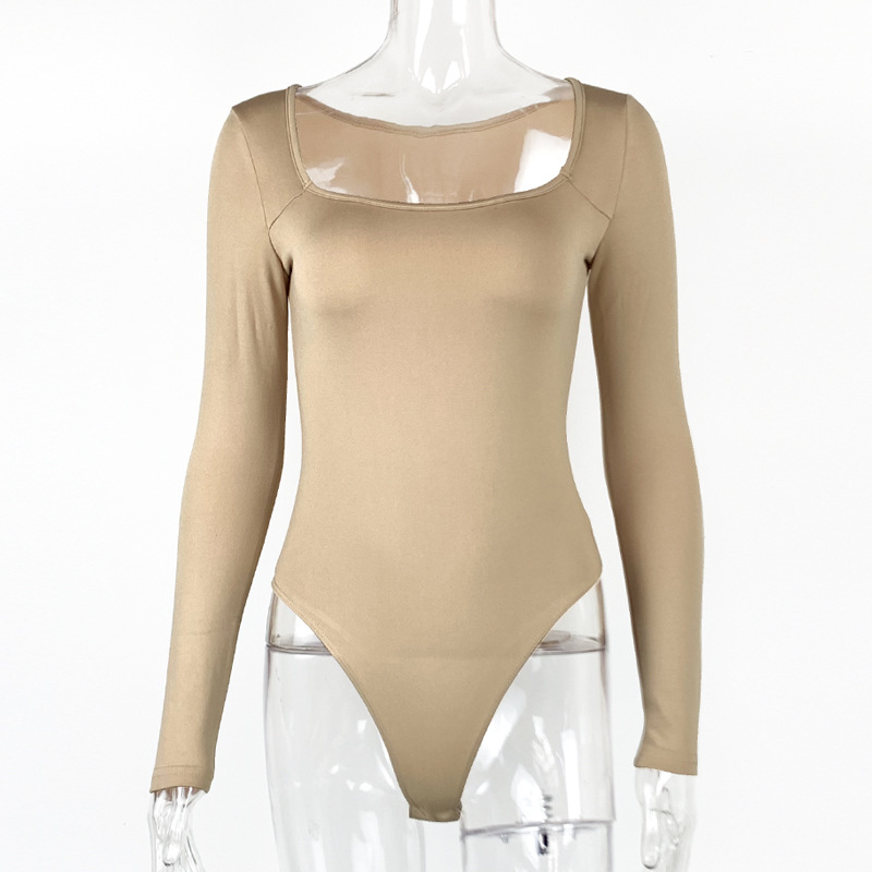 Picture of European and American Export Sexy Velvet Bottoming Shirt 2025 Autumn and Winter New Cross-Border Women's Tight Long-Sleeved Square Collar One-Piece