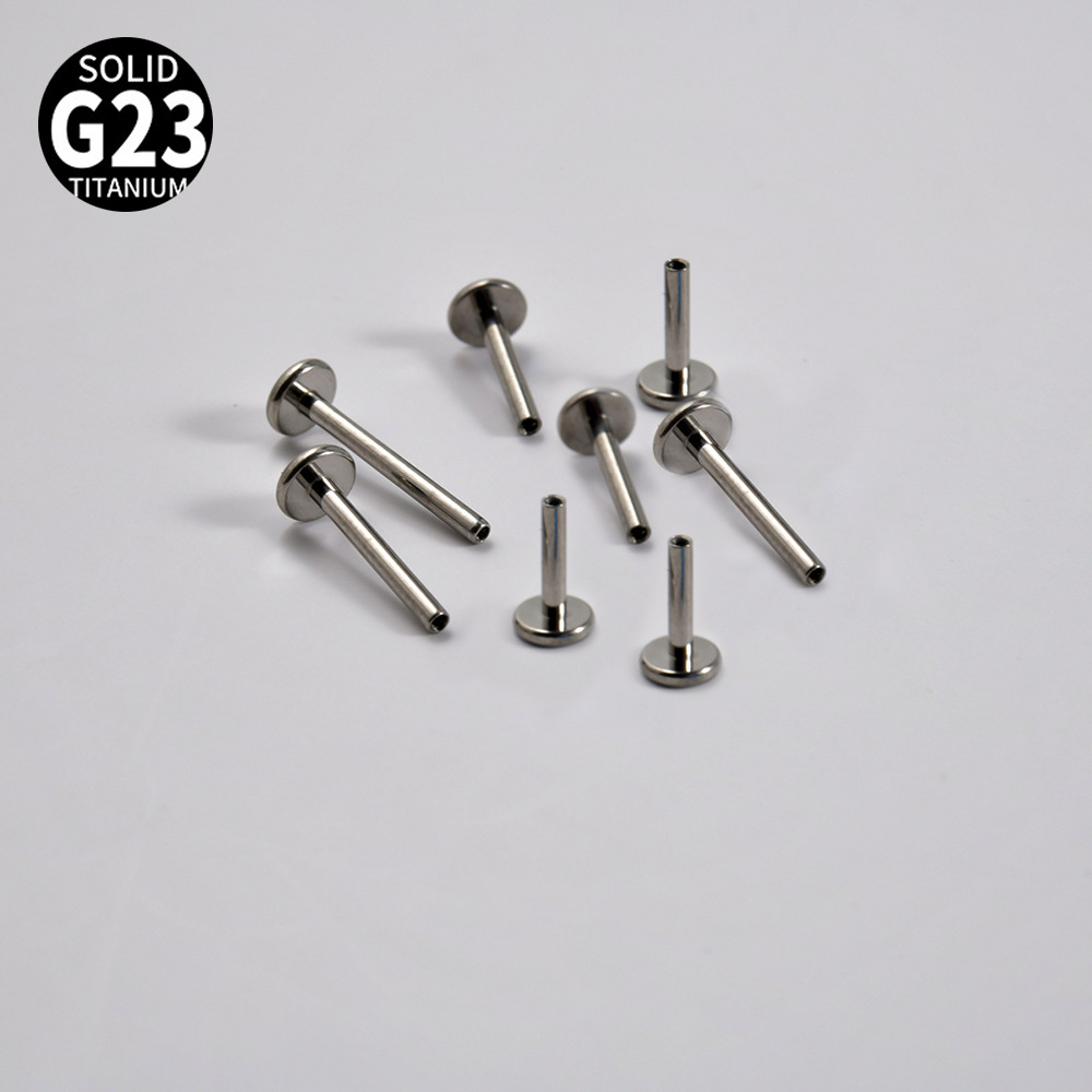 F-136 titanium alloy internal thread pin lip nail rod flat bottom rod T-shaped rod earring rod puncture jewelry basic accessories