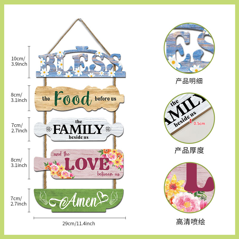 Picture of Cross-border American Country Wooden Listing Home Decoration Living Room Background Wall Decoration Wooden Plate Wooden Painting Mural Door Hanging