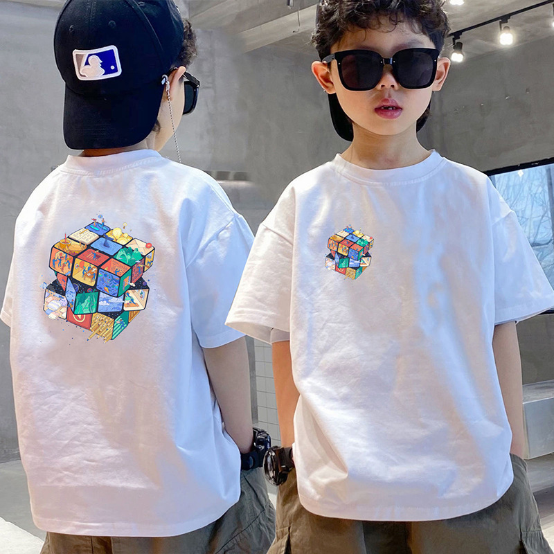 Picture of Boys' Summer T-shirt Short-sleeved 2023 New Fashionable Medium and Large Children's Breathable Thin All-match Loose Half-sleeved Top