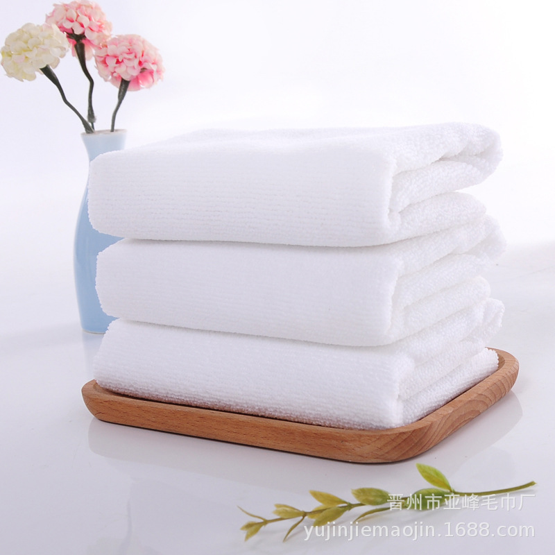 Picture of Wholesale Disposable White Towel Microfiber Towel with Logo Printed Thickeneded Water-Absorbent White Towel for Hotel Use