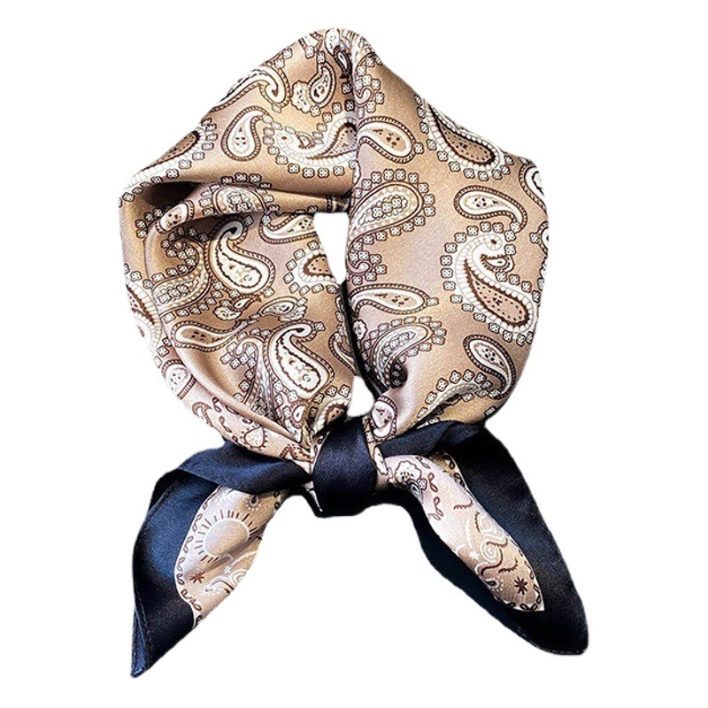 Cashew Flower 53CM Silk Scarf Small Square Scarf Women's Spring Autumn and Winter 100 Mulberry Silk Joker Suit Decorative Scarf