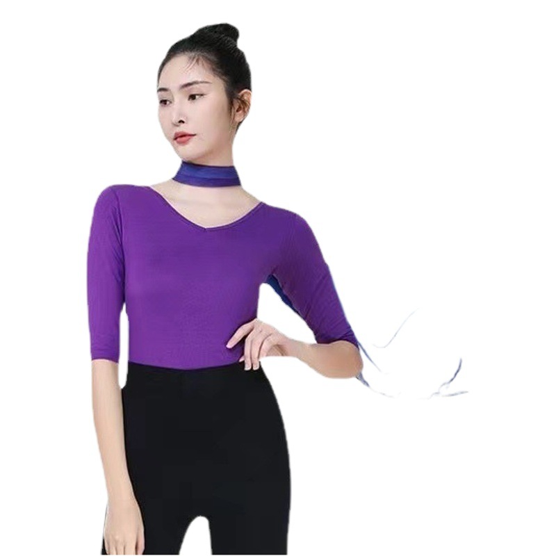 New Modal Dress Tops Elegant Women's Art School Art Examination Dance Suit Ballet Gymnastics Suit Yoga