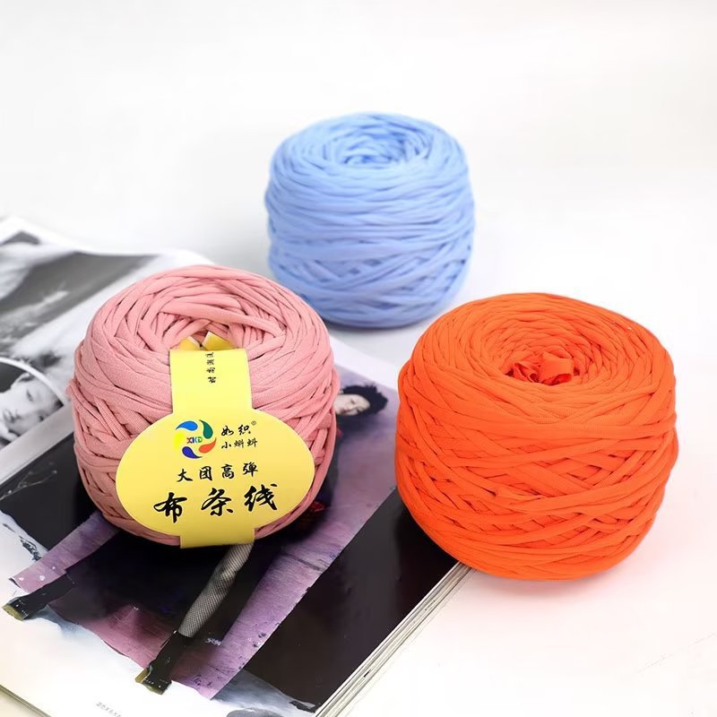 High Elastic Large Group Cloth Strip and Line Hand-woven DIY Material Bag Cotton Slippers Wool Group Storage Basket Floor Mat Doll