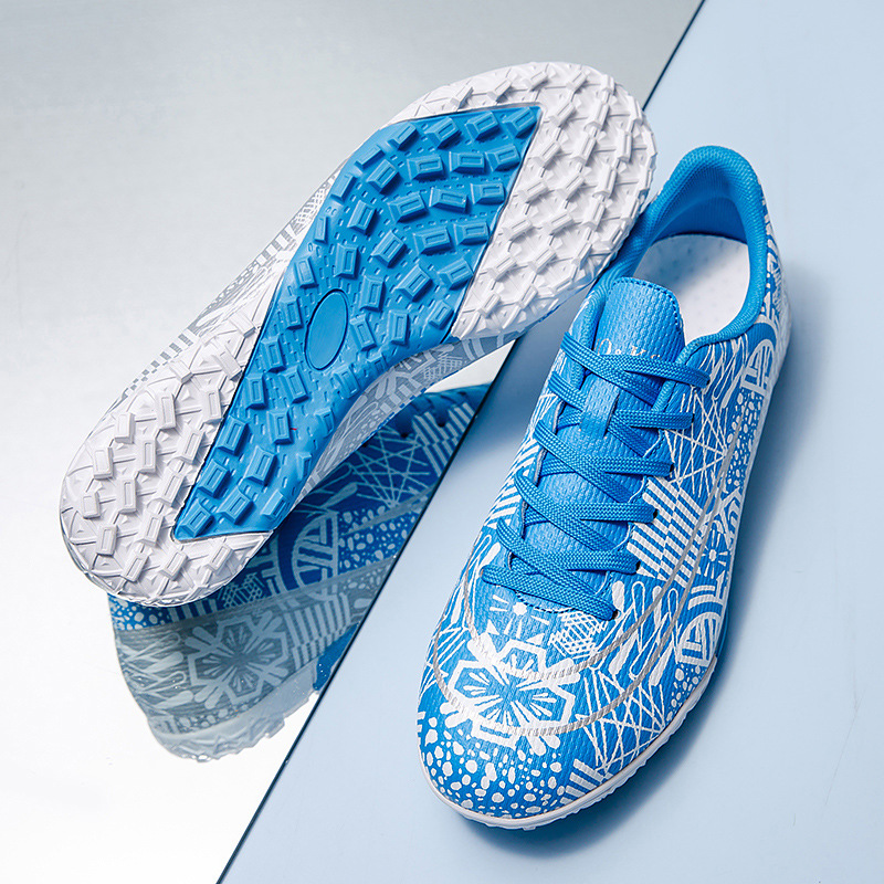 Picture of Cross-Border High-Top Adult Football Shoes for Men and Women Tf Broken Spikes Artificial Turf Ag Long Spikes Student Training Football Shoes Wholesale