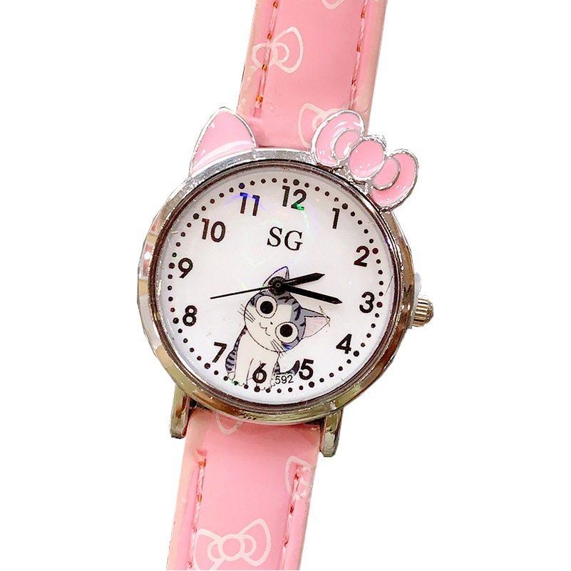 Manufacturer's New Cross-Border Cartoon Watch Wholesale Children's Watch Belt Kitten Cute Girl Quartz Watch Supply
