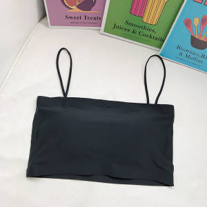 Picture of Summer Beautiful Back Ice Silk Sling Tube Top Wrapped Chest Intimates Female Students Korean Style Sports Vest Anti-Exposure with Chest Pad