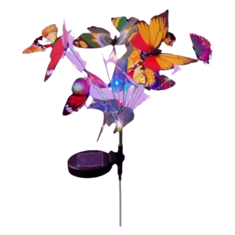 Solar Artificial Butterfly Flower Lamp Led Copper Wire Lamp Outdoor Garden House Lawn Courtyard Landscape Decoration Luminous