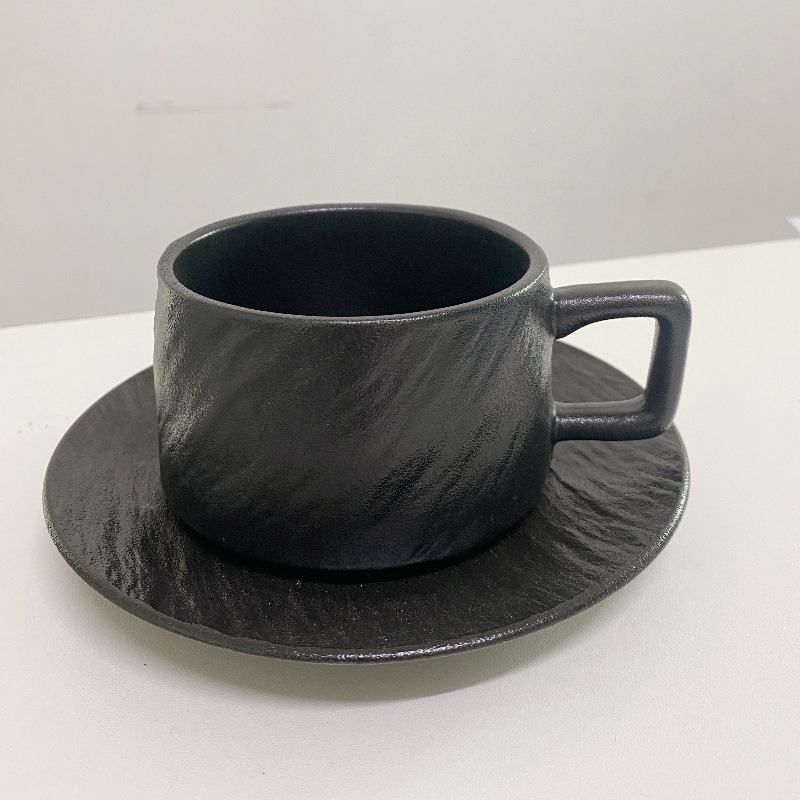 Picture of Casual American Coffee Cup and Saucer Set Rock Pattern Tea Cup Hanging Ear Coffee Cup Home Breakfast Cup Afternoon Tea Cup