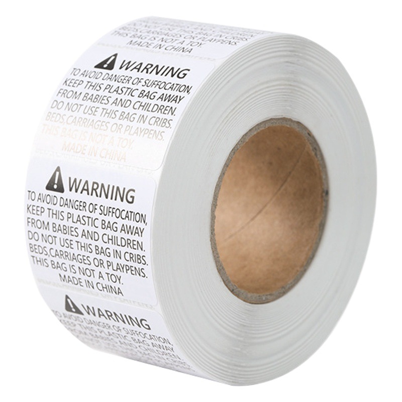 Amazon anti-suffocation warning label plastic bag warning Warning English label paper to prevent children