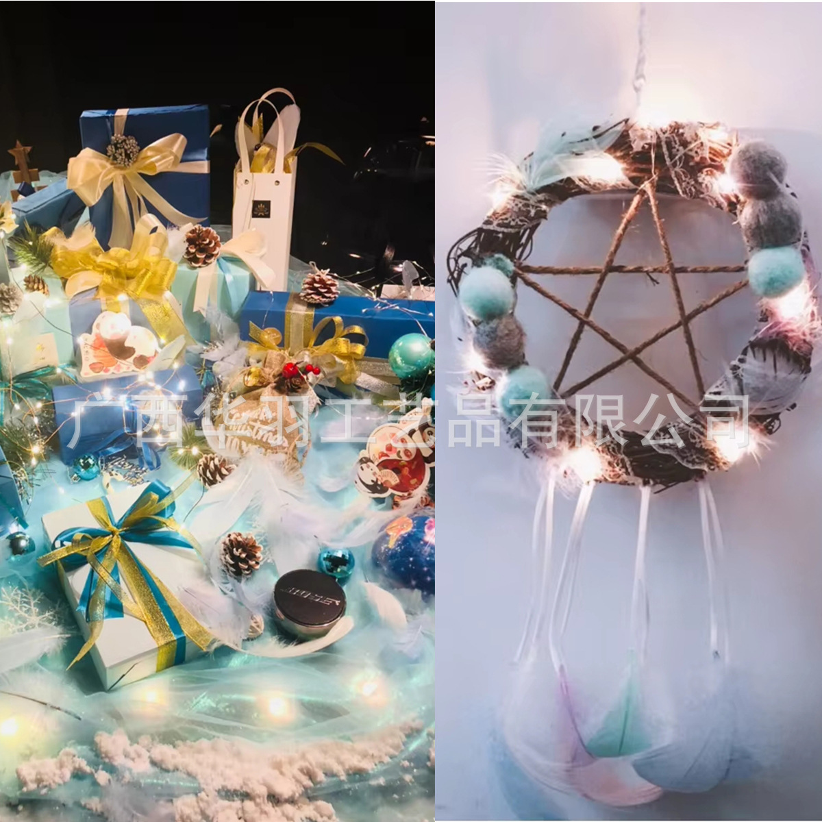 Picture of Colorful feather small floating decoration dream Macaron color birthday gift box filler goose feather wave ball diy dream catching