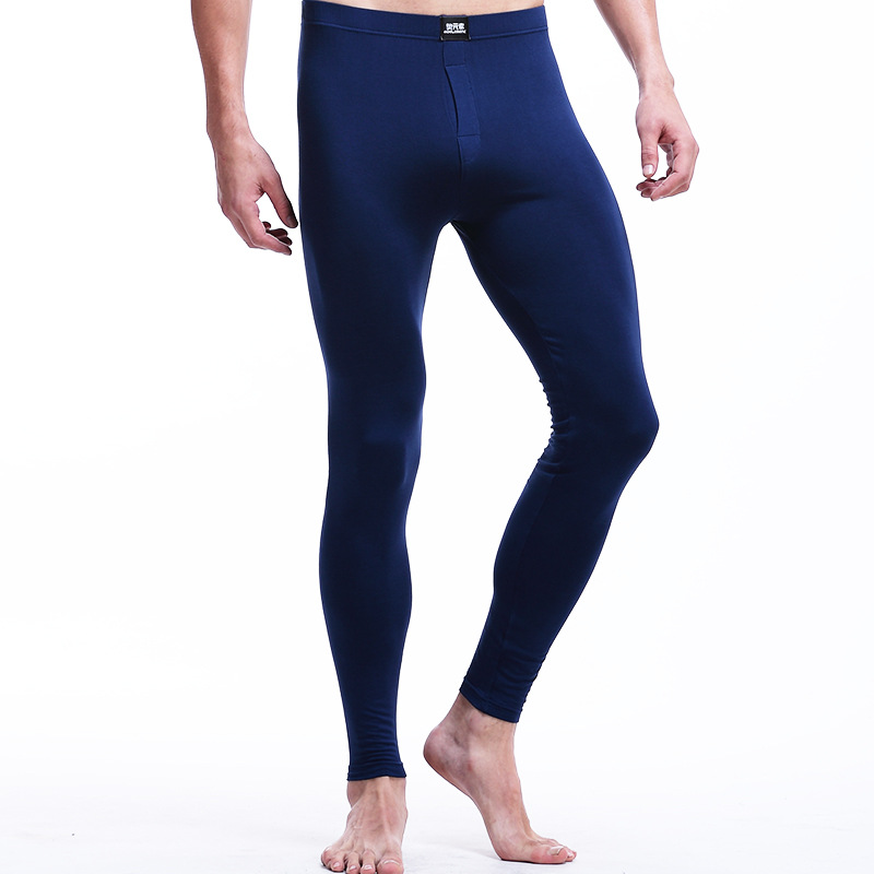 Picture of Ao element autumn and winter single leggings men's thin autumn pants solid color mid-waist slim-fit bottoming warm pants autumn and winter