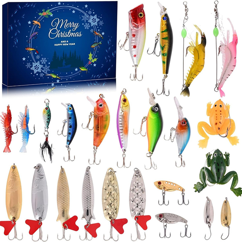 Cross-border new fishing suit advent calendar blind box creative fishing enthusiasts Christmas gift suit