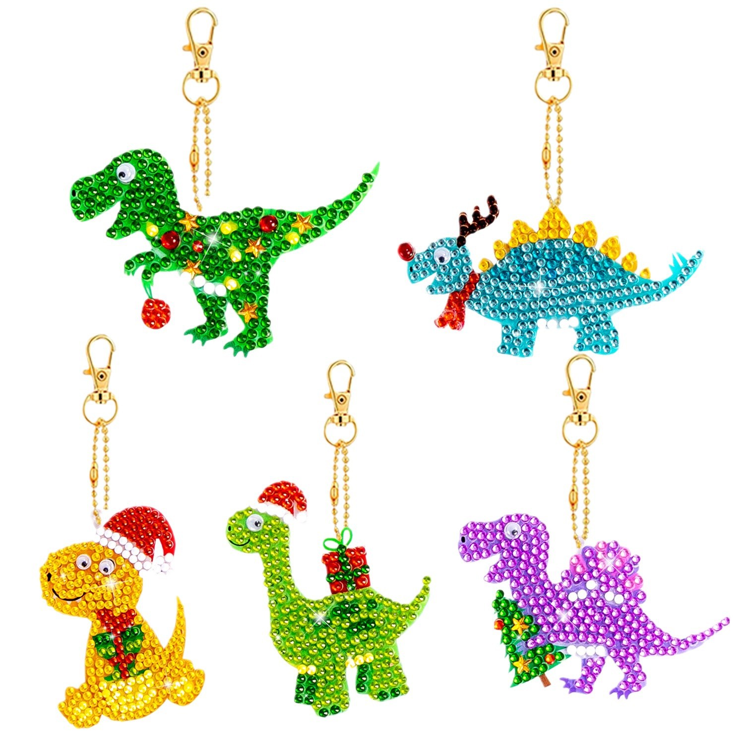 Picture of Creative DIY Keychain Diamond Painting Cartoon Bear Handmade Bag Car Decorations Small Pendant Spot Supply