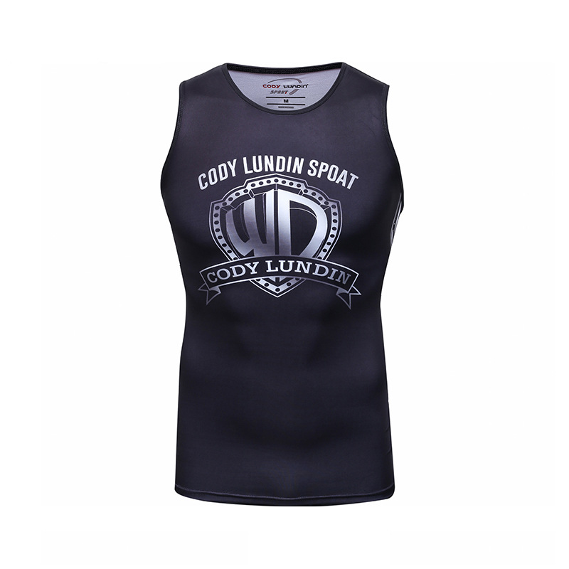 Picture of Men's sports vest fitness tight running training Digital printed breathable vest light elastic