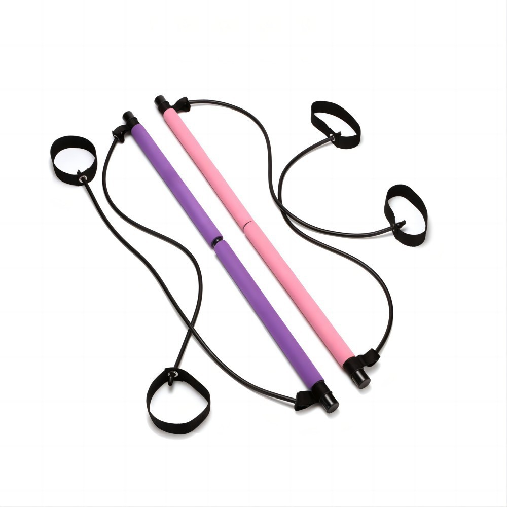 Pilates Bar, Multi-Functional Fitness Bar, Detachable and Thickeneded, Special Elastic Pull Bar for Fitness Yoga