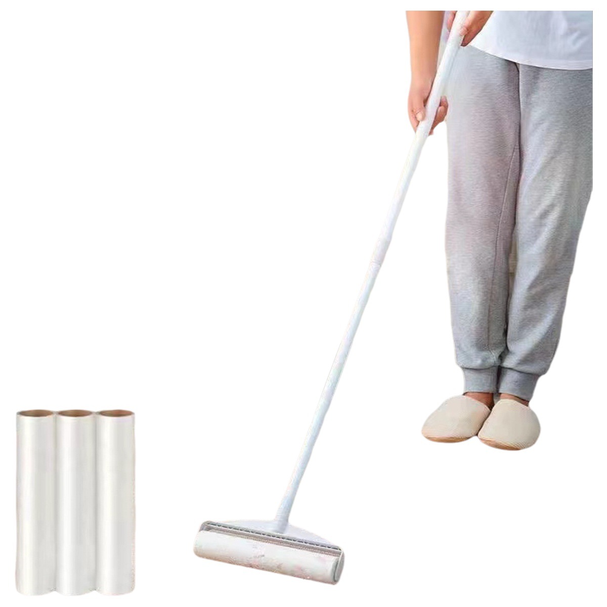 Hair Stick Roller Long Pole Telescopic Hair Stick Brush Clothing Roller Brush Hair Stick Remover Tear-Off Paper Mop Dust Removal Roller
