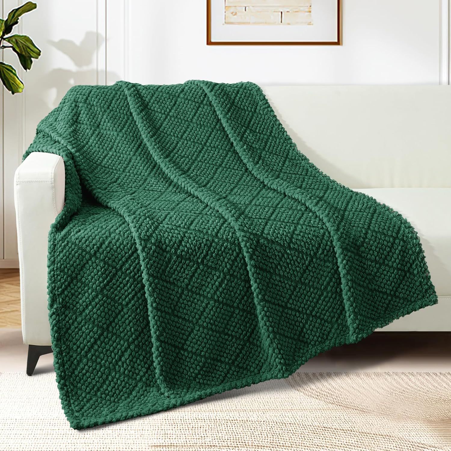 Picture of Cross-Border Mesh Corn Grain Flannel Blanket, Thickened and Fleece-Lined, Suitable for Office Nap, Skin-Friendly, Ultra-Soft Blanket