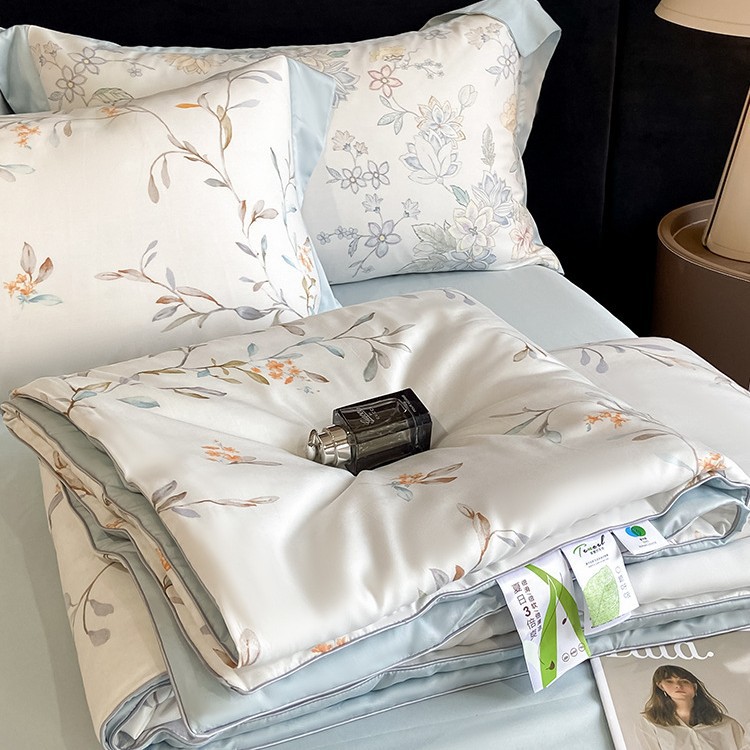 Picture of 2025 New Summer Fresh Summer Quilter Four-piece Light Luxury High-end Tencel Cool Summer Quilter Ice Silk Air Conditioned Quilter