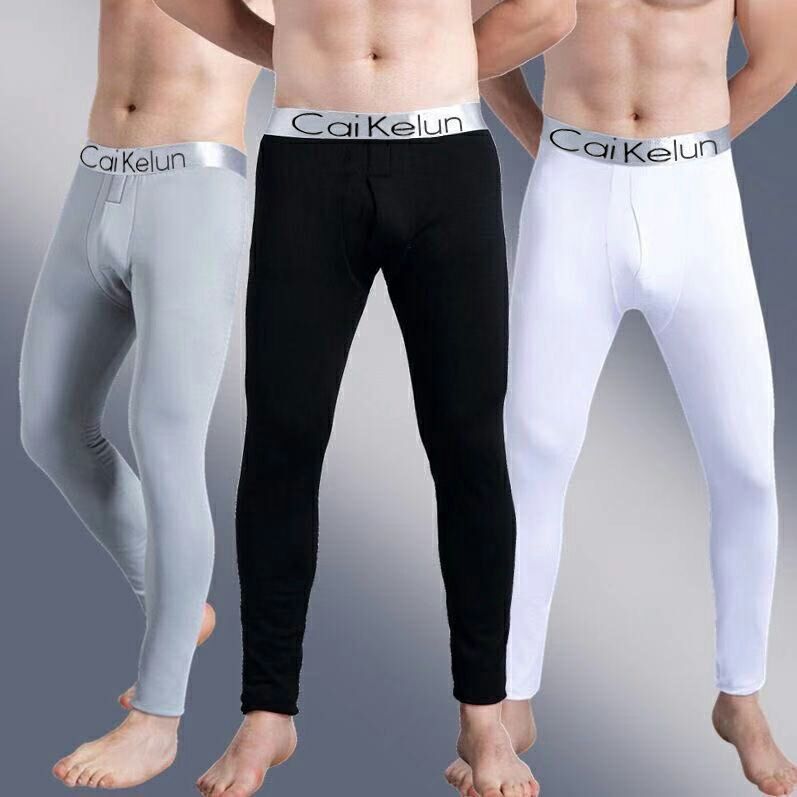 Men's long autumn pants men's warm pants velvet winter leggings slim wool pants tight thin extra large size wool pants