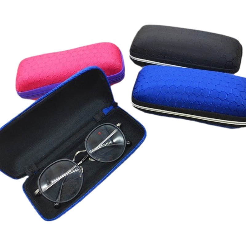 Picture of 2019 New glasses box zipper box honeycomb pattern EVA glasses box can be set color sun glasses box