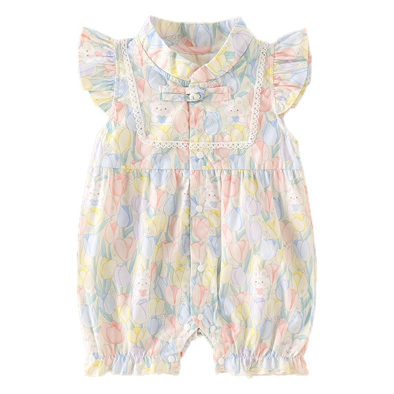 New Starting Point Clothing Baby Clothes Summer Clothes Newborn Baby Clothes Baby Girl Jumpsuit Full Moon Crawling Clothes Summer