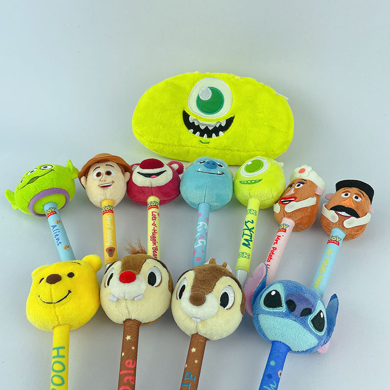Picture of Toy Story Student Press Pen, Three-Eyed Dragon, Strawberry Bear Plush Pen, Office Writing Pen, Plush Creative Pen