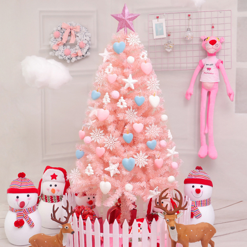 Factory wholesale new net red pink Christmas tree package 1.5 meters encryption creative Christmas bare tree pink Christmas