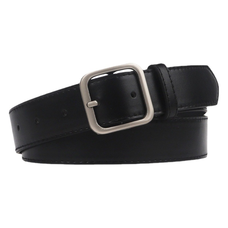 New policy buckle vintage belt 2.8 wide belt chic South Korea jeans with students all-match pu belt fashion