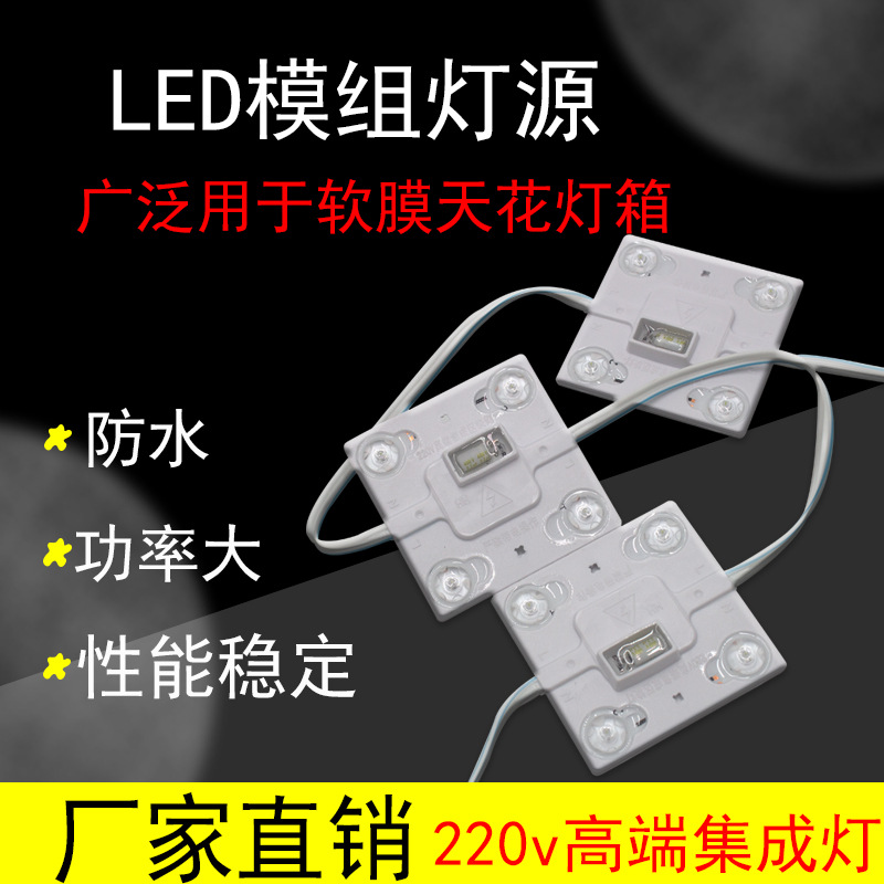 220V High Voltage Area Block Chain Light Rainproof High Voltage Area Block 1W Soft Film Light Box Single Light Can Cut Chain Light Box Light Source