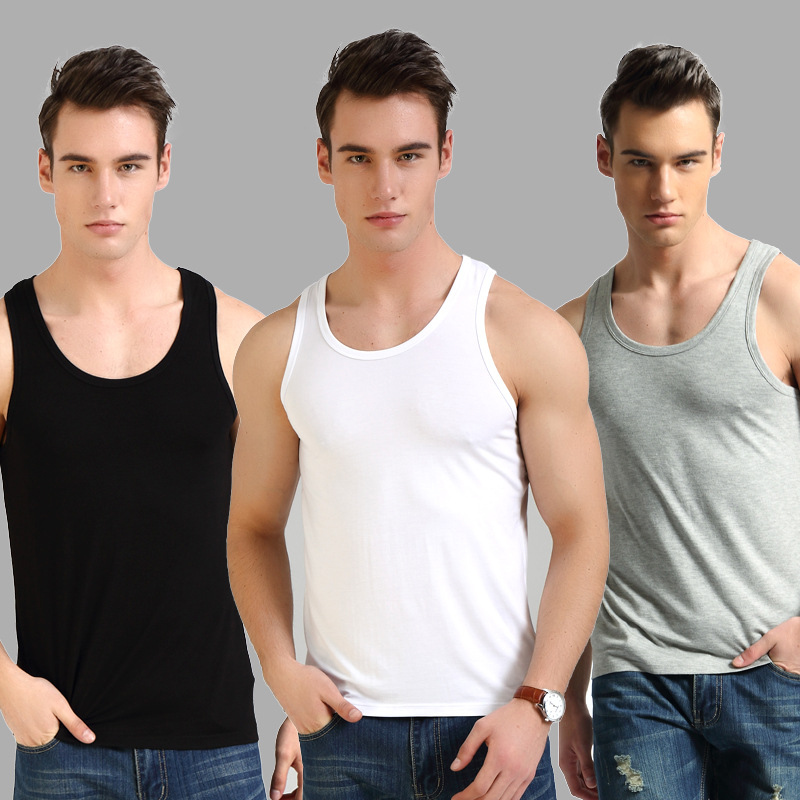 Picture of Summer Large Size Tight-Fitting Thin Modal Men's Vest Men's Wholesale Simple Middle-Aged and Elderly Home Clothes Skin-Friendly