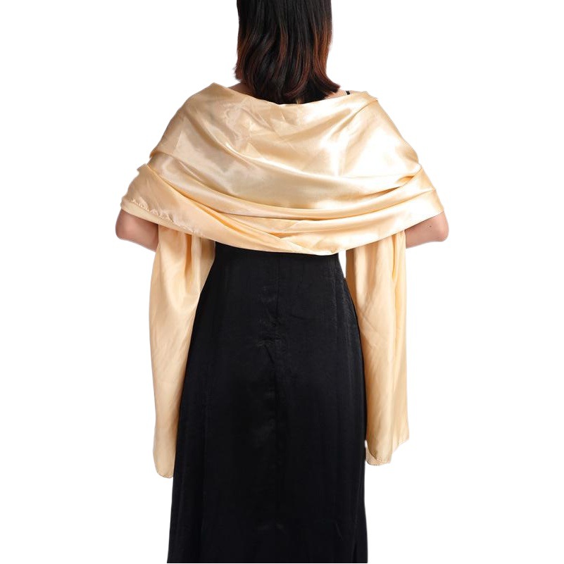 Cross-border hot selling European and American new evening dress shawl wedding dress cheongsam satin solid color shawl solid color for women