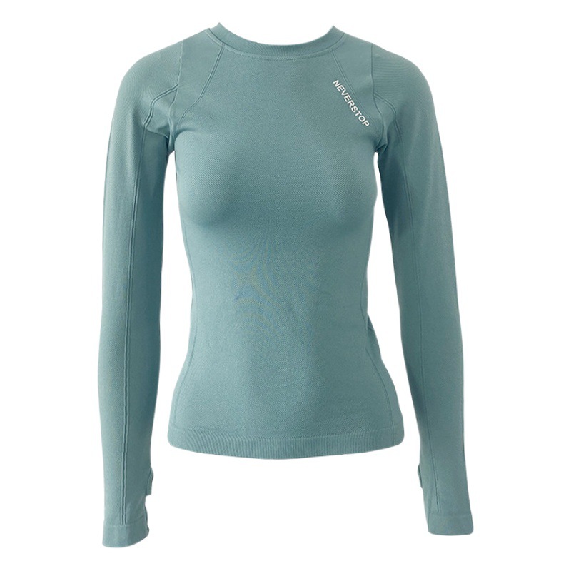 Internet Celebrant Stretch Tight Fitness Suit Long Sleeve Autumn and Winter Running Outer Wear Base Shirt Sports Yoga Top
