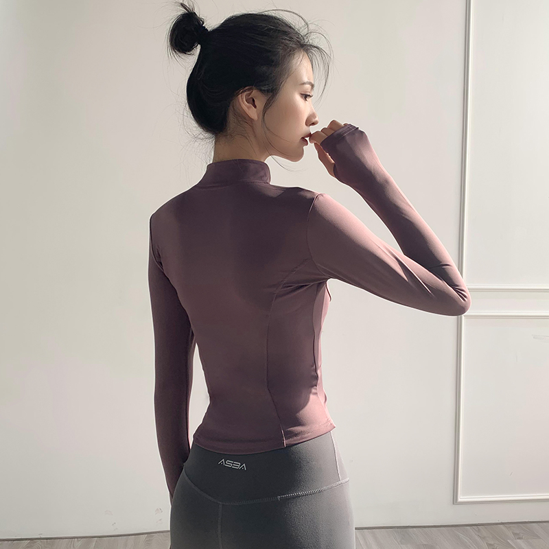 Fitness Tops Women's Autumn and Winter 2024 New Slim Fit Quick-Drying Tops Long-Sleeved Running Sports Training Yoga Clothes