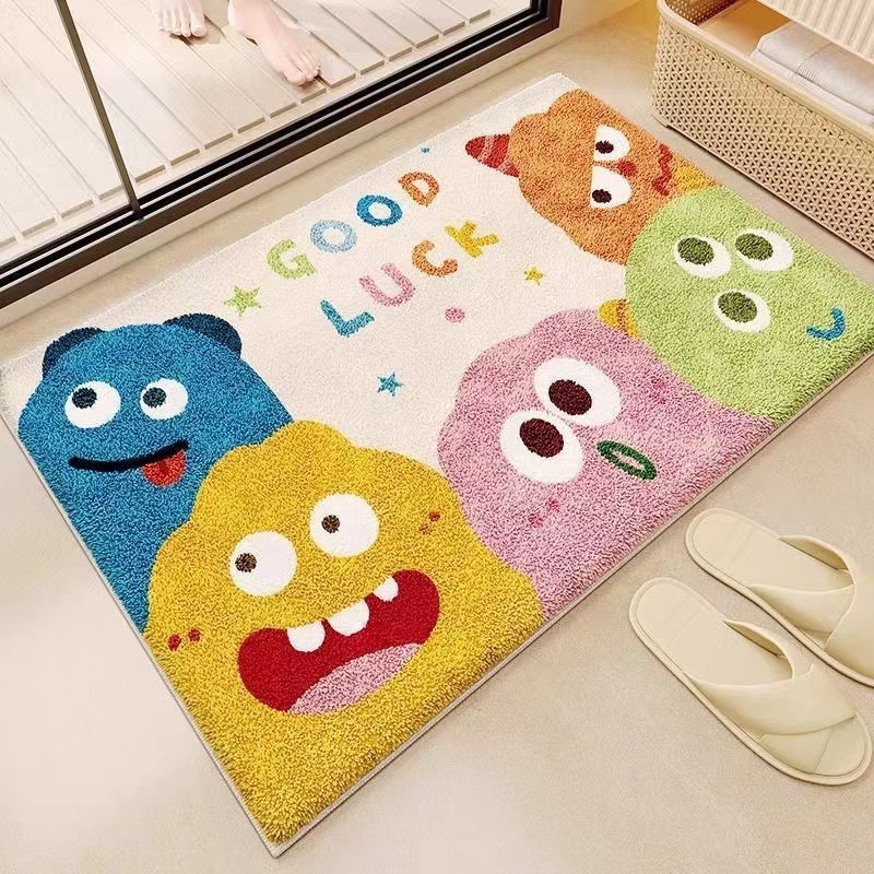 Cartoon Floor Mat Household Bathroom Water Absorbent Floor Mat Toilet Door Step Mat Cute Anti-Slip Mat Door Entry Mat
