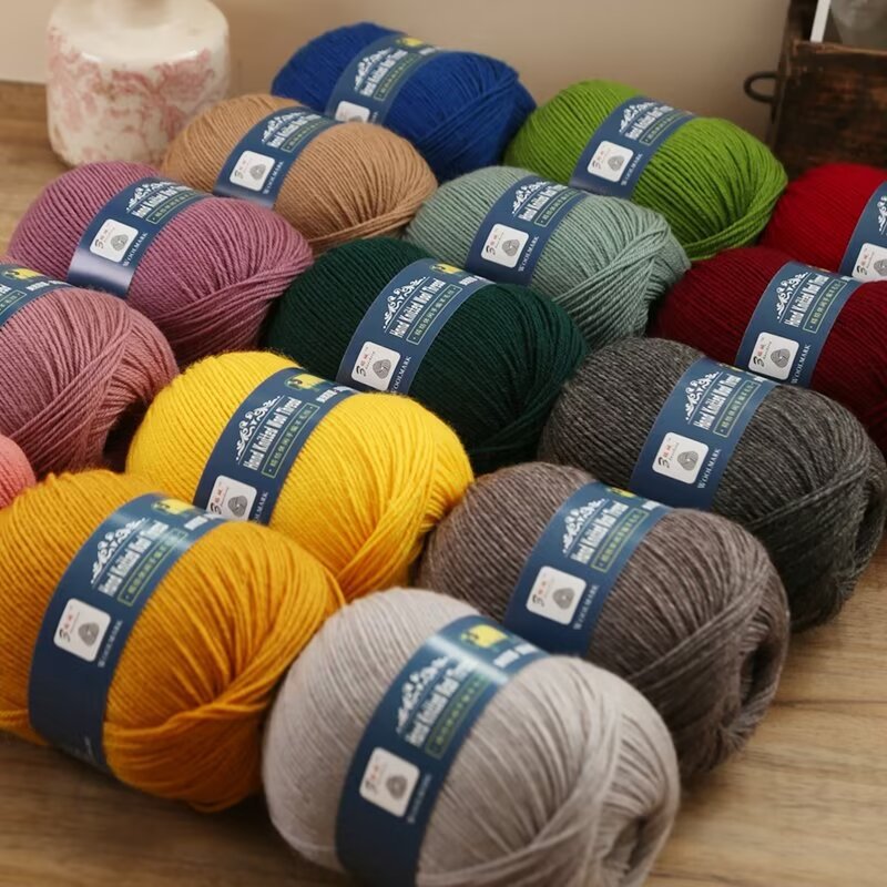 Foreign trade cross-border fine wool thread hand-woven wool thread group hand-woven diy knitted hat scarf thread group material bag