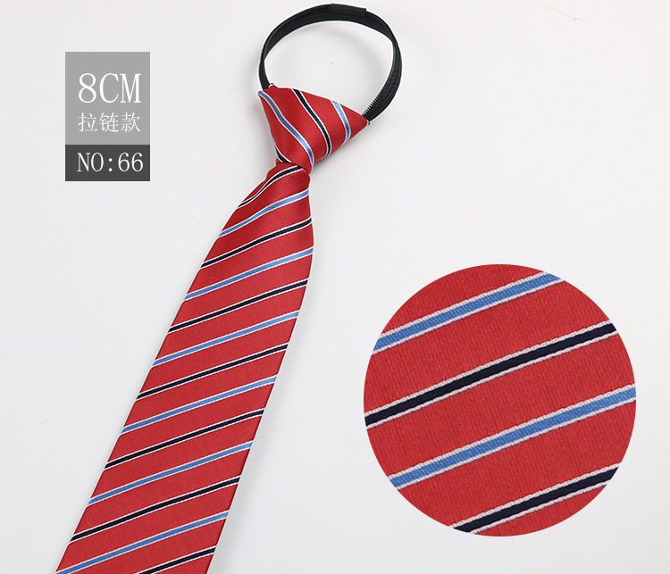 Picture of Factory Black Men's Tie Striped Blue Business Tie Lazy People Knot Free Zipper Tie in stock Wholesale
