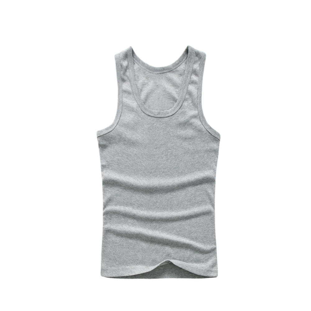 Picture of American Vest Men's Summer White Cotton Elastic Sports Fitness Sleeveless Hurdle Men's Inner Layering Undershirt