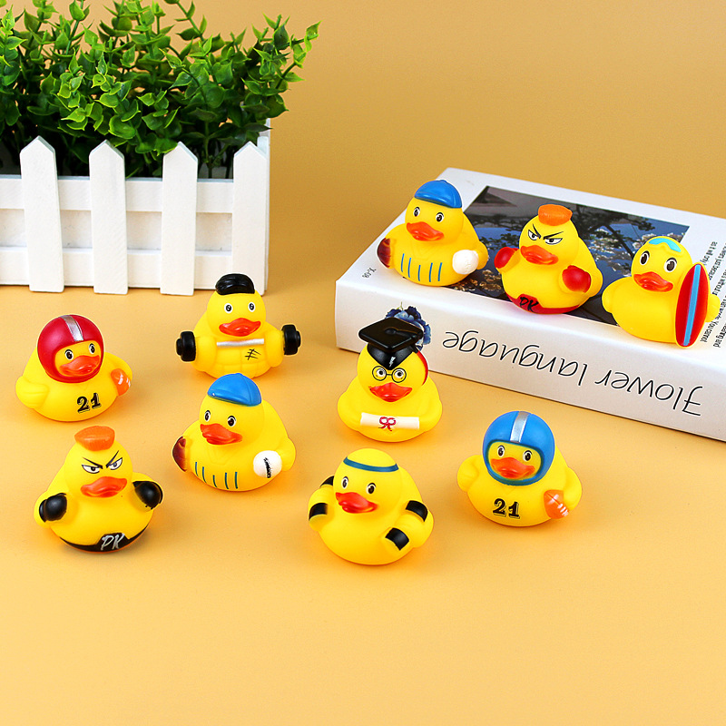 Picture of Creative Sports duck shape small yellow duck toy pinch sound baby bath toy water floating small yellow duck