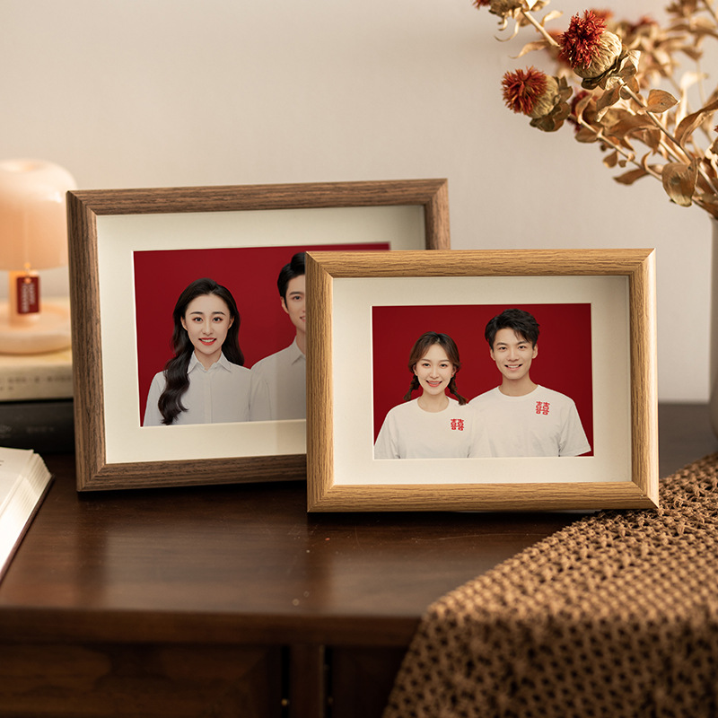 Hollow 6-inch Photo Frame Wooden Table 5678-inch 10-inch A4 Marriage Certificate Photo Stereo Picture Frame Creative Specimen Frame