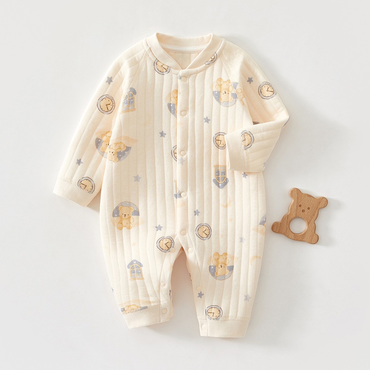 Picture of Baby clothes winter cotton thickened jumpsuit Spring and Autumn Winter newborn male and female baby quilted warm cotton-padded clothes